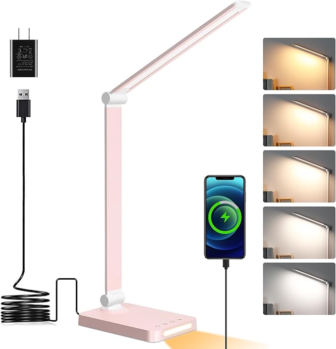 LED Desk Lamp with USB Ports,Touch Desk Lamps for Home Office